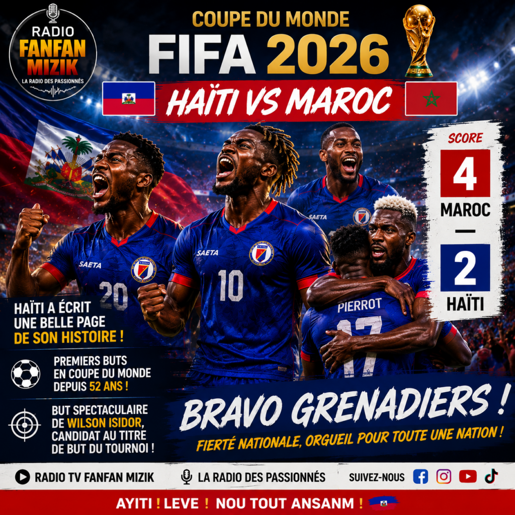 Coupe du Monde de la FIFA 2026 : Haïti sort la tête haute malgré une défaite face au Maroc.