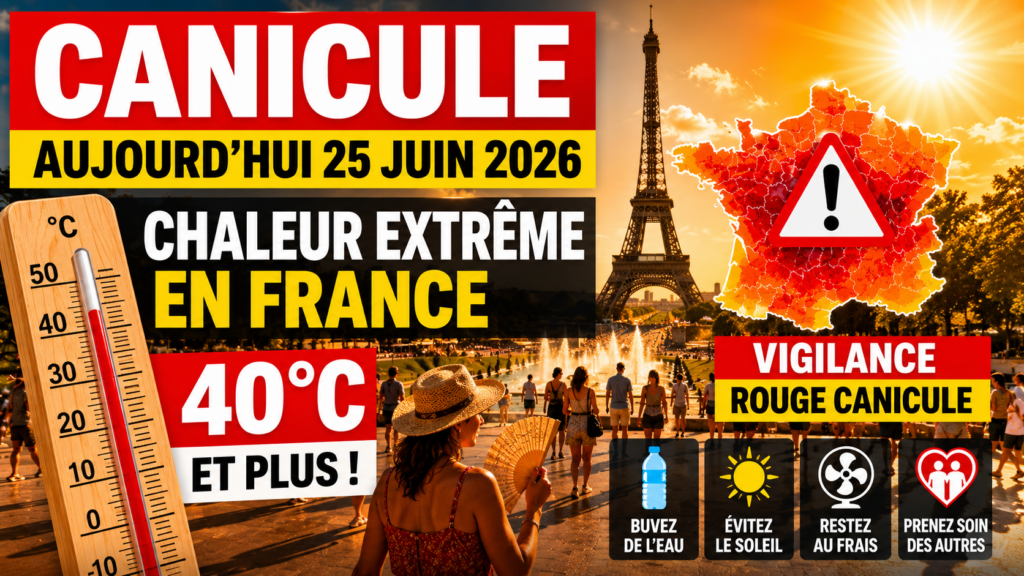 Canicule du 25 juin 2026 : la France étouffe sous une chaleur historique.